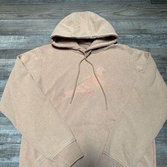 Staple Pigeon Hoodie Sweatshirt Small Tan Embroidered Broadway Pullover Logo - Picture 3 of 8